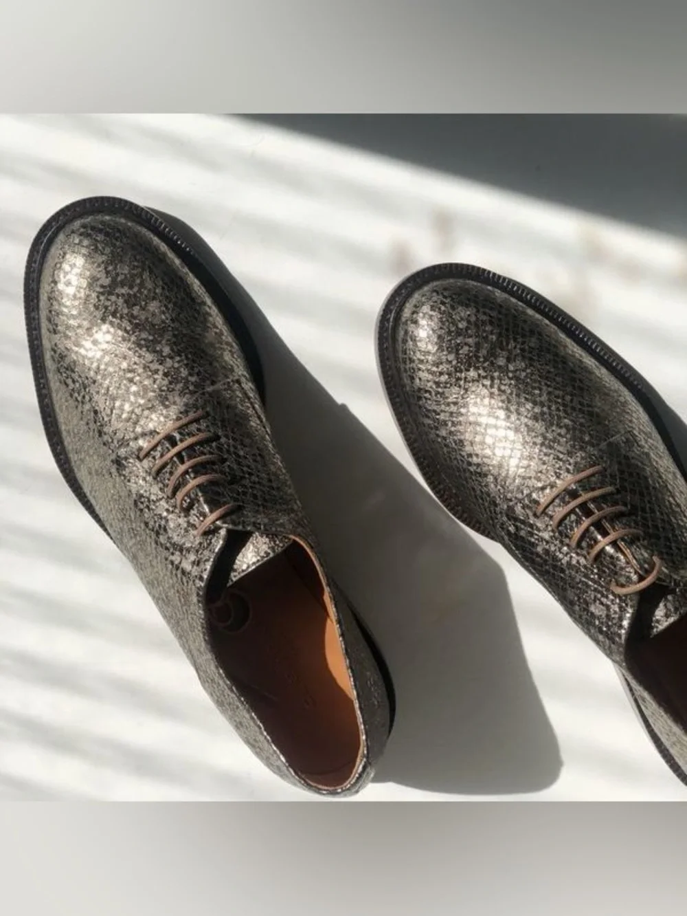 Robert clergerie Rosie gunmetal derby metallic size 38.5